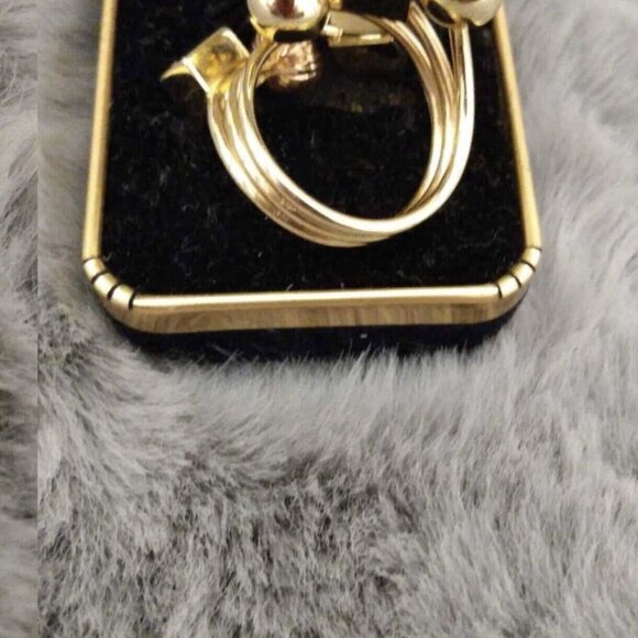 Ladies 14k geometric statement cube/ball ring.Yellow & Rose gold, unique 6.58g - Picture 9 of 9